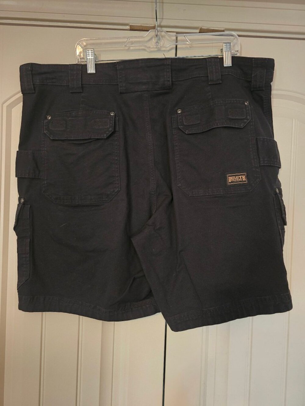 Duluth Trading Co Flex Fire Hose Cargo Shorts Men's 42 Black Relaxed Fit